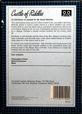Castle of Riddles (198x)(Acornsoft) box cover back